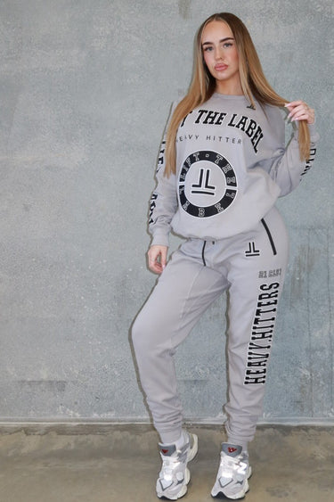 Hitter Trackpants in stone grey and black, mens joggers by Lift The Label, view 2