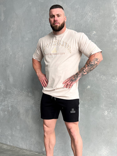 Ciaga Rose Tee in beige, mens gym tee by Lift The Label, view 3