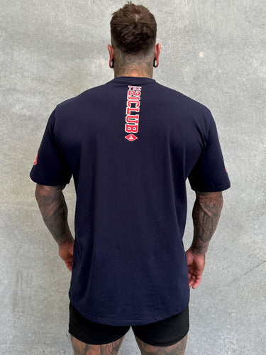 Home Tee in navy and red, gym-to-street tee by Lift The Label, view 2