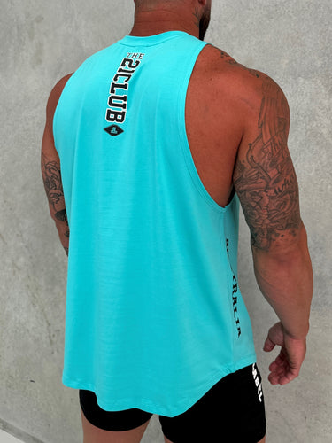 Home Tank in teal, mens gym tank by Lift The Label, view 2
