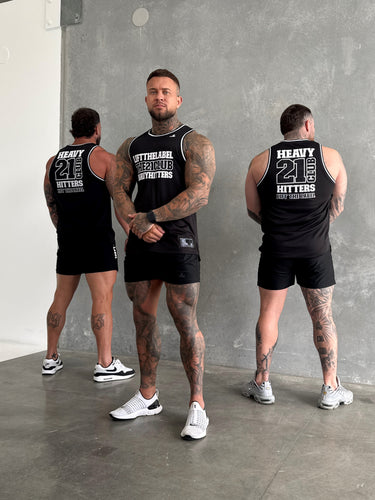 Trademark Jersey Tank in black, mens gym tank by Lift The Label, view 3