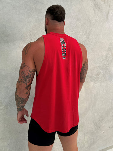 Home Tank in cherry red, mens gym tank by Lift The Label, view 2