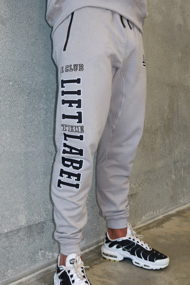 Hitter Trackpants in stone grey and black, mens joggers by Lift The Label, view 3