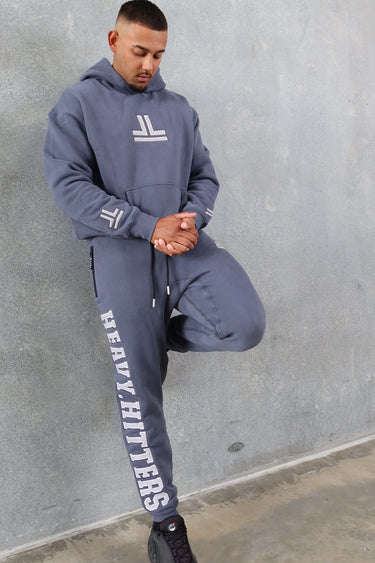 Donny Trackpants in blue and grey, mens joggers by Lift The Label, view 3