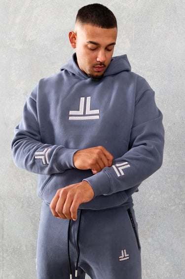Donny Hoodie in blue and grey, mens gym hoodie by Lift The Label, view 2