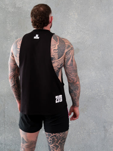 B2B Tank in black and white, mens gym tank by Lift The Label, view 2