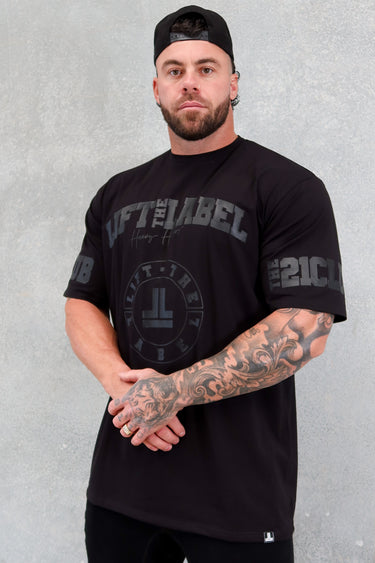 Prints Tee in black on black 2.0, mens gym tee by Lift The Label, view 2