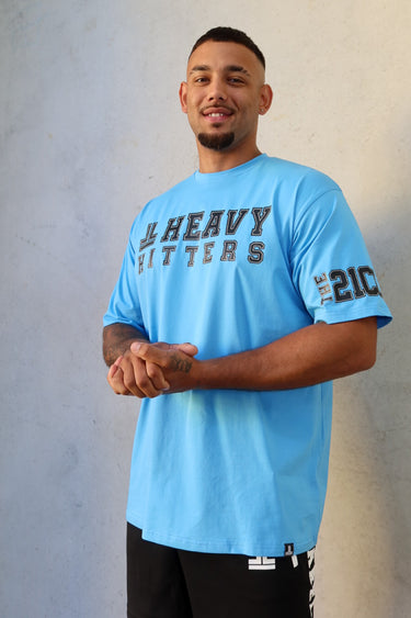 Team Hitter Tee in ocean blue and black, mens gym tee by Lift The Label, view 2