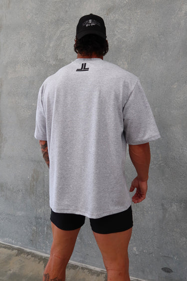 B2B Tee in grey marle, mens gym tee by Lift The Label, view 3