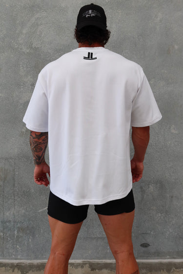 B2B Tee in white, mens gym tee by Lift The Label, view 2