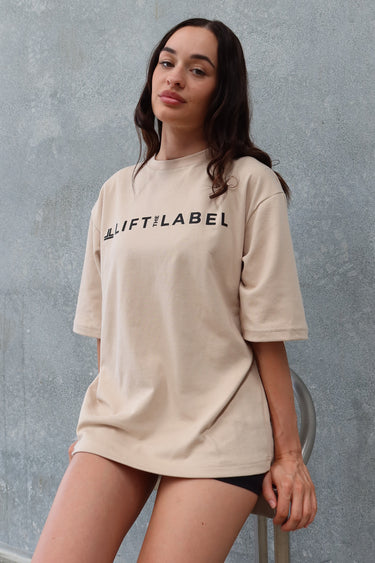 B2B Tee in beige, mens gym tee by Lift The Label, view 2