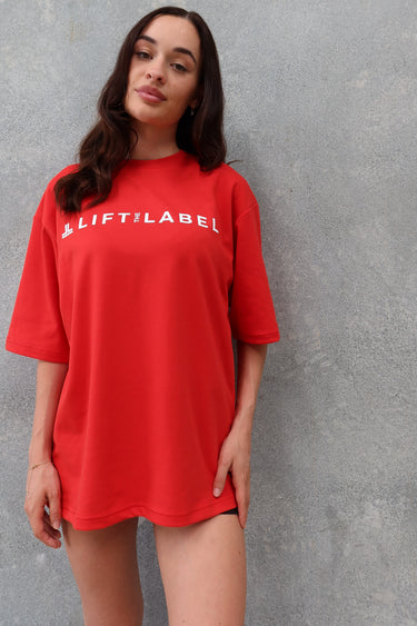 B2B Tee in red, mens gym tee by Lift The Label, view 2