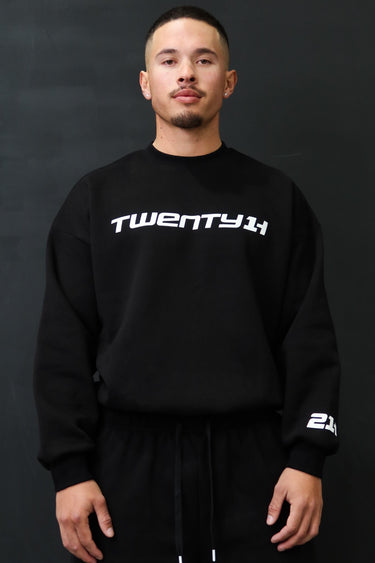 21H Cropped Crew in black and white, premium streetwear by Lift The Label, view 2