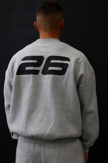 21H Cropped Crew in grey and black, premium streetwear by Lift The Label, view 2