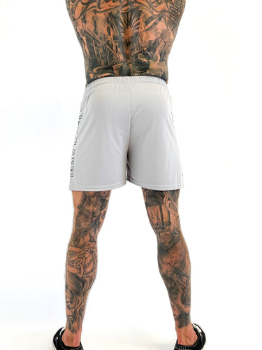 Game On Shorts in grey, mens gym shorts by Lift The Label, view 3