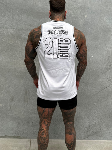 College Logo Jersey Tank - White / Black