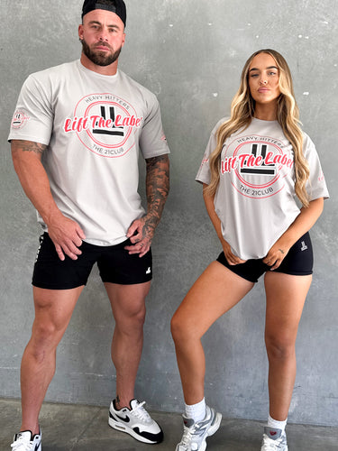 Varsity Tee - Stone Grey / Red