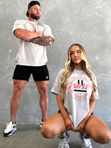 Varsity Tee - Stone Grey / Red