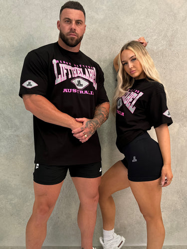Home Tee - Black/Pink