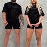Prints Tee in black on black, mens gym tee by Lift The Label