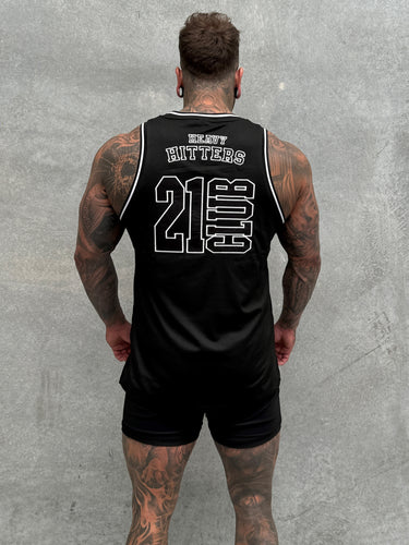 College Logo Jersey Tank - Black / White