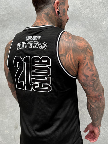 College Logo Jersey Tank - Black / White