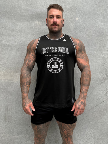 College Logo Jersey Tank - Black / White
