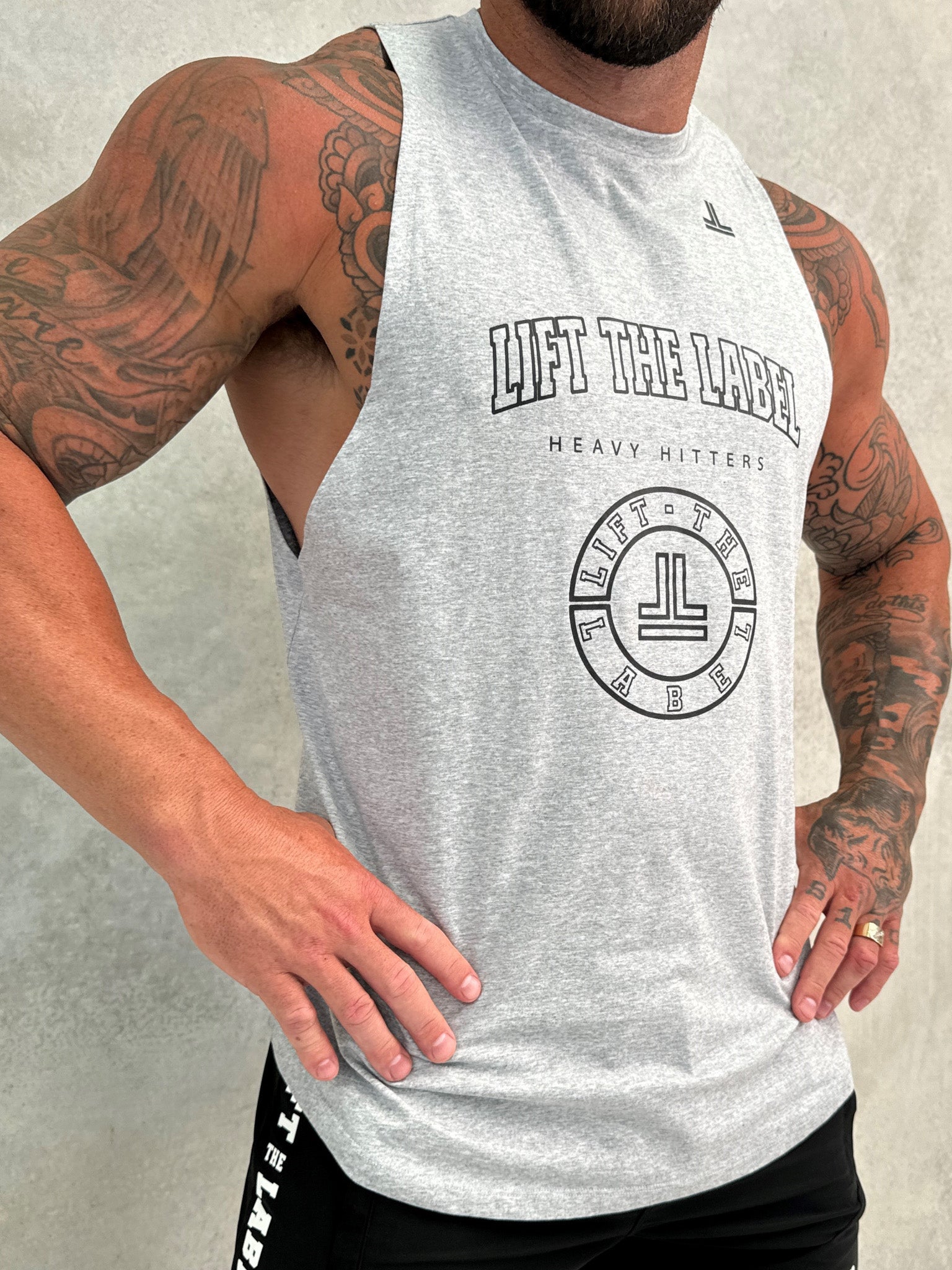 Match Logo Tank -Grey Marle