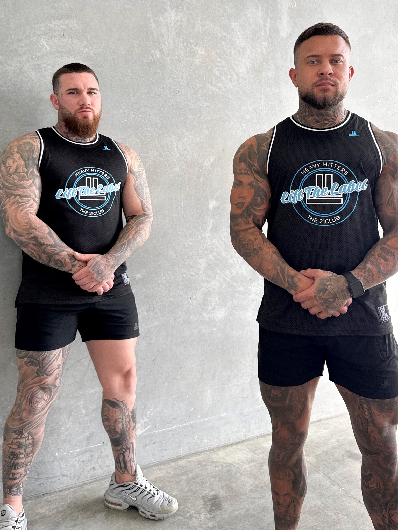 Varsity Jersey Tank - Black/ Light Blue