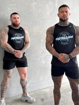 Varsity Jersey Tank - Black/ Light Blue