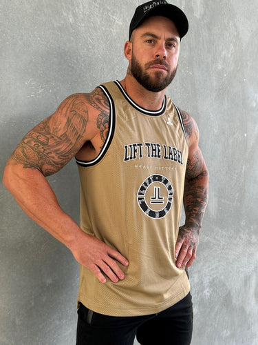 College Logo Jersey Tank - Beige