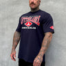 Home Tee in navy and red, gym-to-street tee by Lift The Label