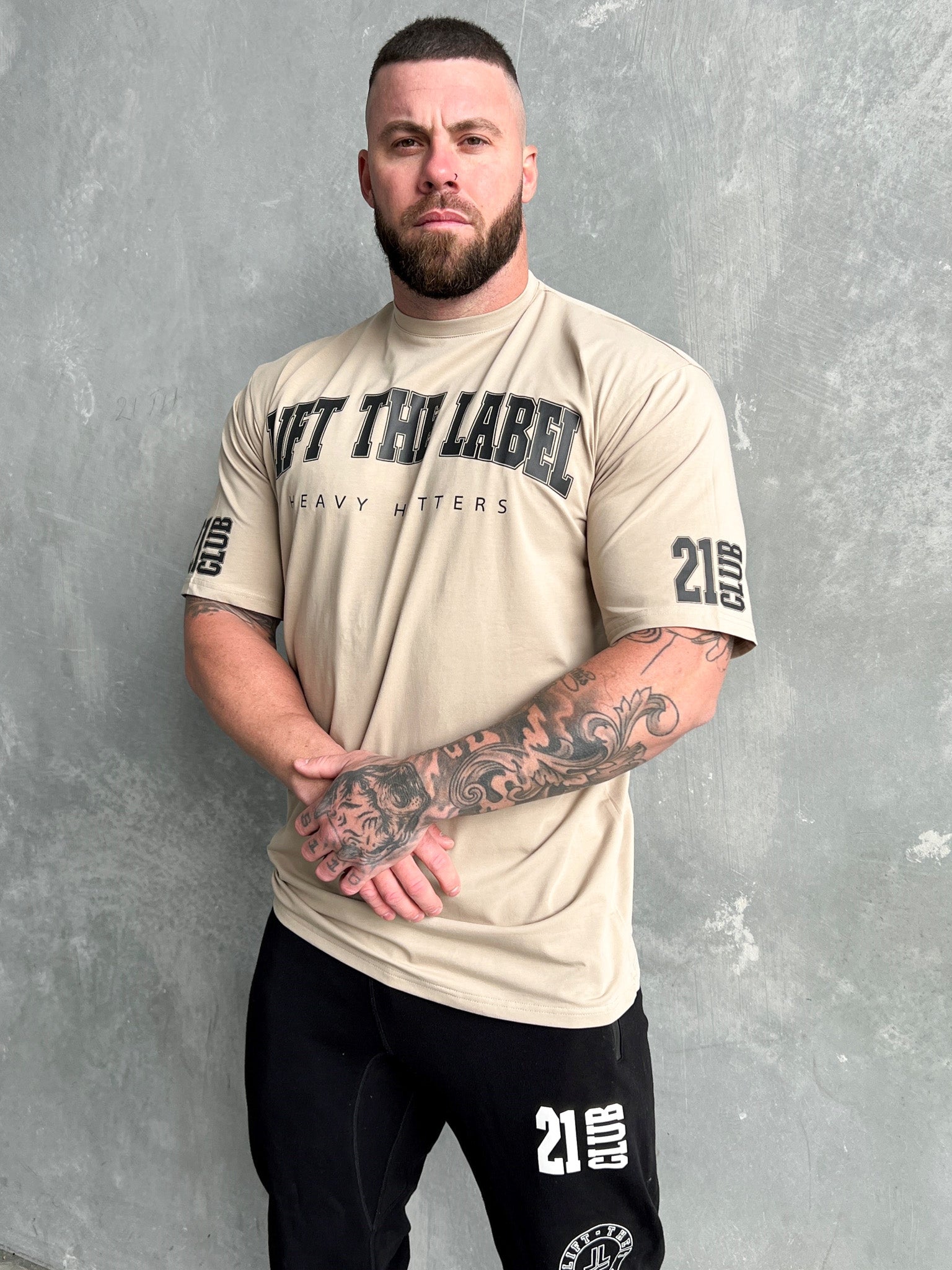 College Tee - Latte / Black