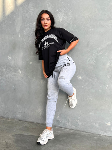 College Logo Track Pants - Grey Marl