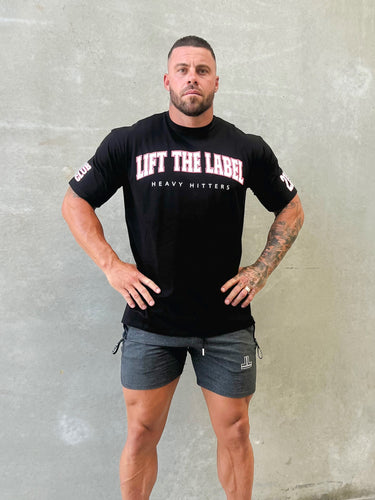 College Tee - Black / Pink