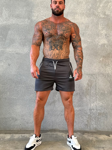 Game On Shorts - Graphic Grey / Teal outline / White Logo