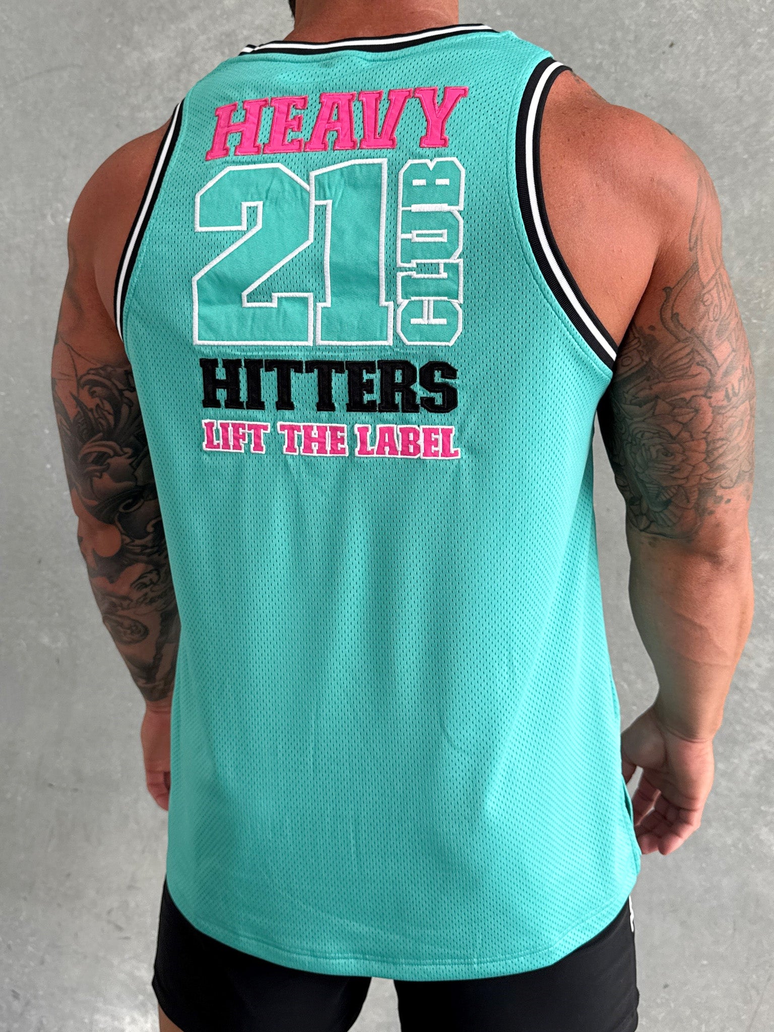 Trademark Jersey Tank - Teal/Black/Pink