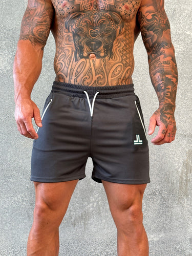 Game On Shorts - Graphic Grey / Teal outline / White Logo