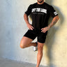 College Tee in black and grey, mens gym tee by Lift The Label