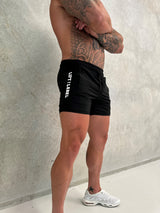 Della Squat Shorts - Black / White