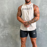 Team Hitter Tank in beige, mens gym tank by Lift The Label