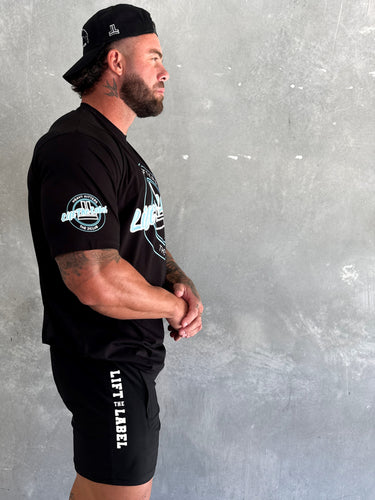 Varsity Tee - Black / Baby Blue