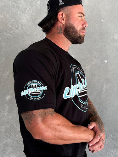 Varsity Tee - Black / Baby Blue