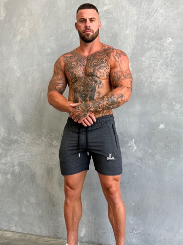 End Fit Tapered Shorts - Washed Black / White