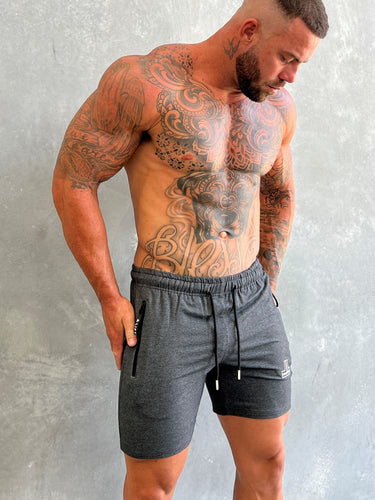 End Fit Tapered Shorts - Washed Black / White