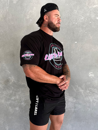Varsity Tee - Black/Teal/Pink