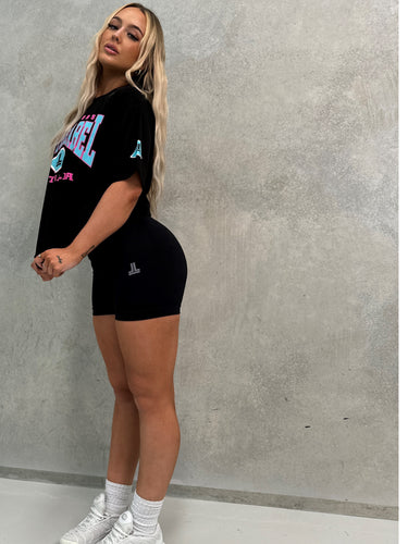 Home Tee -  Black/Pink/Teal