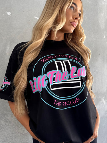Varsity Tee - Black/Teal/Pink