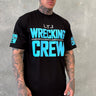 Wrecking Crew Tee in black and baby blue, mens gym tee by Lift The Label, view 2