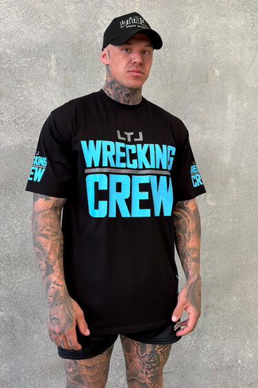 Wrecking Crew Tee - Black / Baby Blue